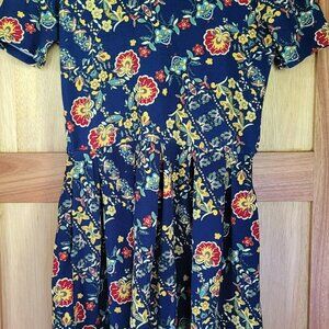 LulaRoe Blue Floral Dress Medium